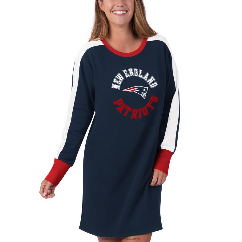 Patriots Jersey kobiety G-iii 4her by Carl Banks Granatowa sukienka t-shirtowa z krótkim rękawem odzież 6RBB2232