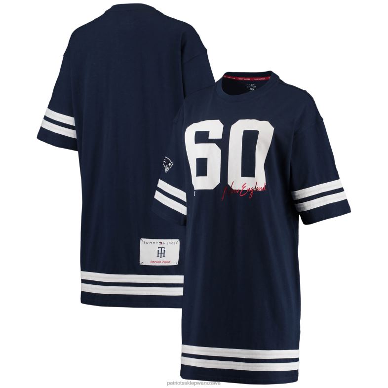Patriots Jersey kobiety Granatowa sukienka z półrękawem tommy hilfiger clair odzież 6RBB2227