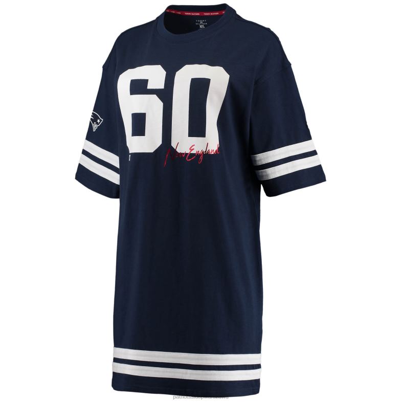 Patriots Jersey kobiety Granatowa sukienka z półrękawem tommy hilfiger clair odzież 6RBB2227