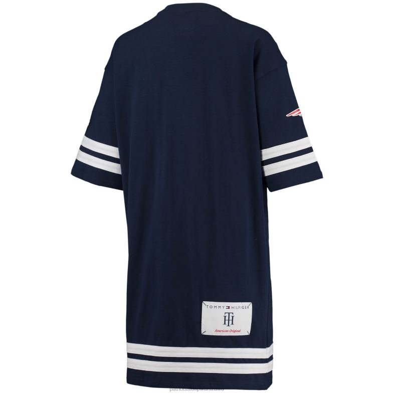 Patriots Jersey kobiety Granatowa sukienka z półrękawem tommy hilfiger clair odzież 6RBB2227