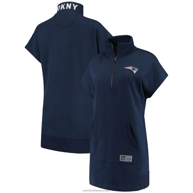 Patriots Jersey kobiety dkny sport granatowa sukienka tenisówka naomi z zamkiem ćwiartkowym odzież 6RBB2228