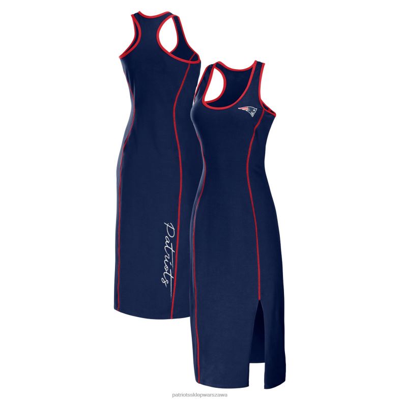 Patriots Jersey kobiety wear by erin andrews granatowa sukienka midi typu racerback bez rękawów odzież 6RBB2221
