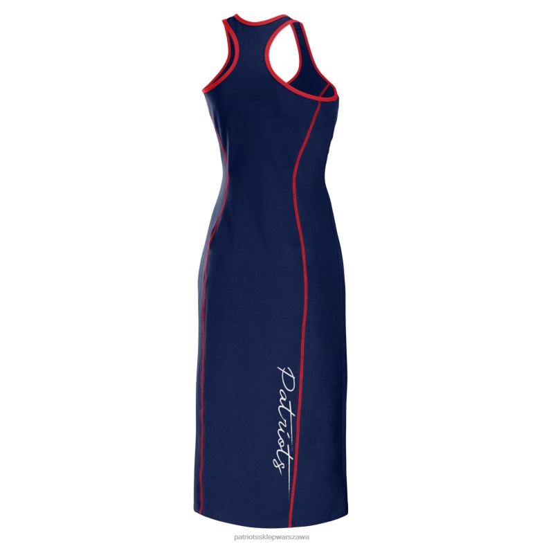 Patriots Jersey kobiety wear by erin andrews granatowa sukienka midi typu racerback bez rękawów odzież 6RBB2221