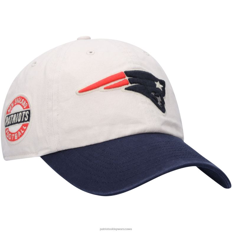 Patriots Jersey mężczyźni 47 kremowo-granatowa regulowana czapka sidestep clean up Akcesoria 6RBB271