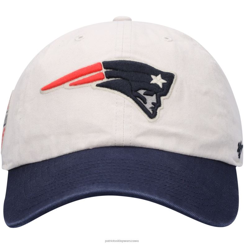 Patriots Jersey mężczyźni 47 kremowo-granatowa regulowana czapka sidestep clean up Akcesoria 6RBB271