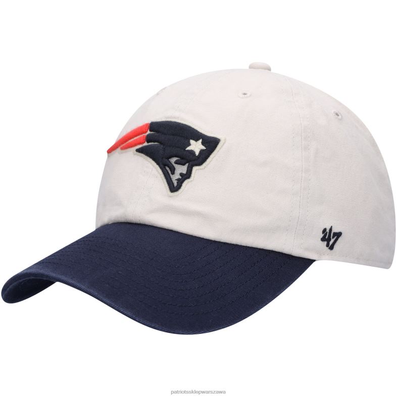 Patriots Jersey mężczyźni 47 kremowo-granatowa regulowana czapka sidestep clean up Akcesoria 6RBB271