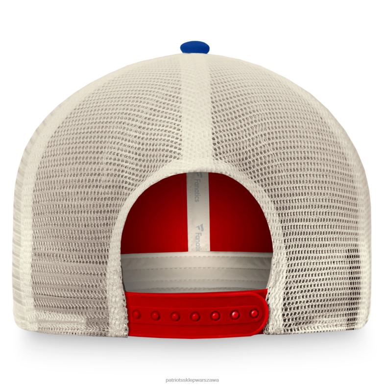 Patriots Jersey mężczyźni Fanatics branded czerwony/naturalny prawdziwy klasyczny okrągły czapka snapback trucker w paski Akcesoria 6RBB278