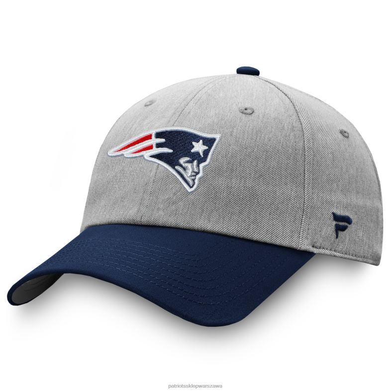 Patriots Jersey mężczyźni Fanatics markowa dwukolorowa czapka snapback w kolorze melanżowo-szarym/granatowym Akcesoria 6RBB173