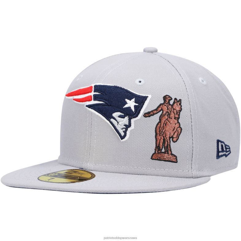 Patriots Jersey mężczyźni New Era Grey City opisuje dopasowaną czapkę 59fifty Akcesoria 6RBB409
