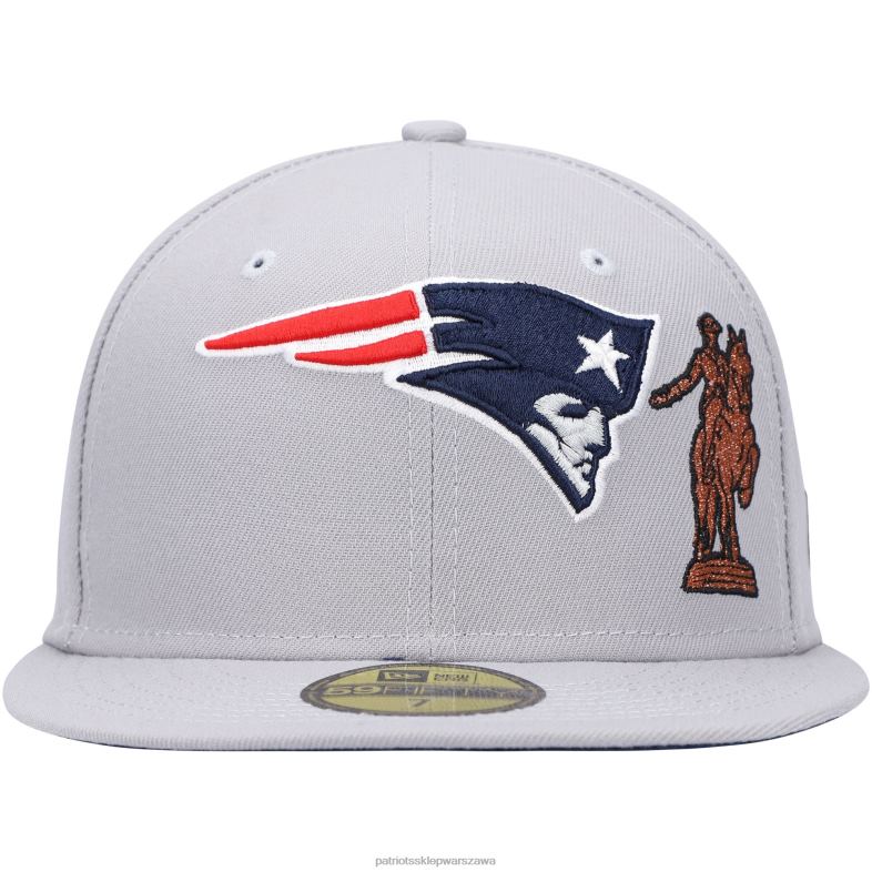 Patriots Jersey mężczyźni New Era Grey City opisuje dopasowaną czapkę 59fifty Akcesoria 6RBB409