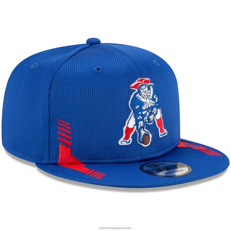 Patriots Jersey mężczyźni New Era Navy 2021 NFL Sideline Home Historic Logo 9fifty regulowana czapka z daszkiem Akcesoria 6RBB307