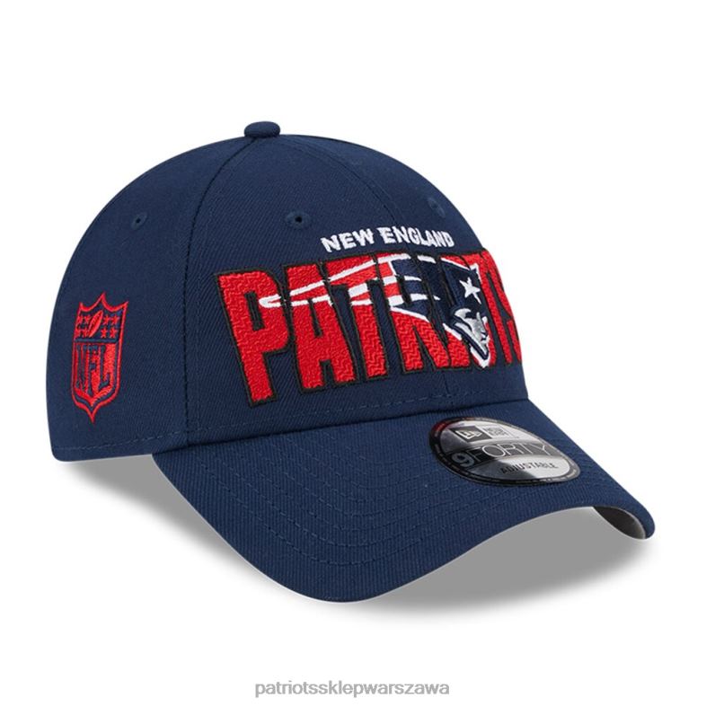 Patriots Jersey mężczyźni New Era Navy 2023 nfl draft 9forty regulowana czapka Akcesoria 6RBB225
