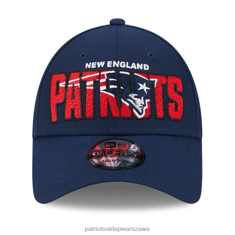 Patriots Jersey mężczyźni New Era Navy 2023 nfl draft 9forty regulowana czapka Akcesoria 6RBB225