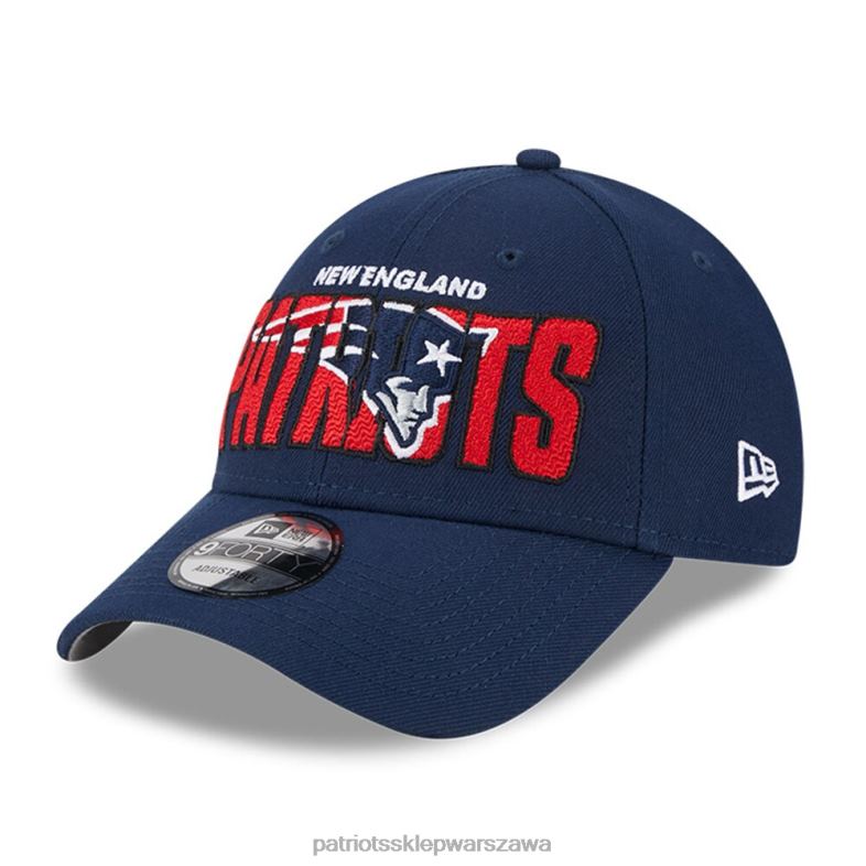 Patriots Jersey mężczyźni New Era Navy 2023 nfl draft 9forty regulowana czapka Akcesoria 6RBB225
