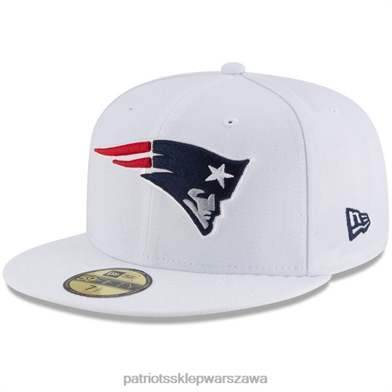 Patriots Jersey mężczyźni New Era biała dopasowana czapka omaha 59fifty Akcesoria 6RBB342