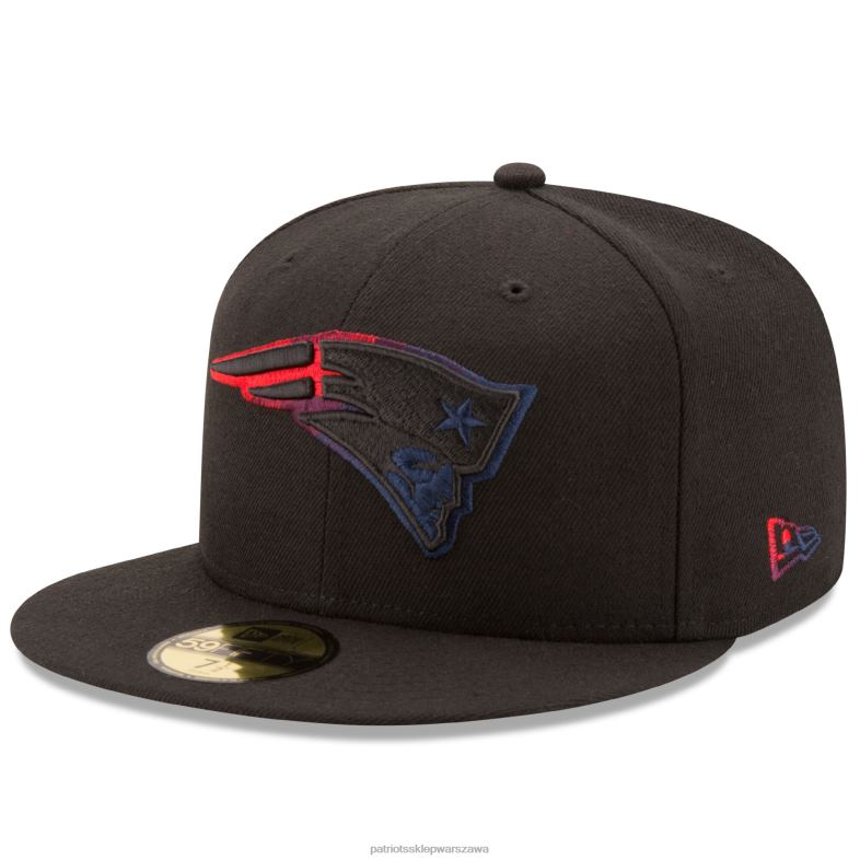 Patriots Jersey mężczyźni New Era czarny kolor dim 59fifty dopasowana czapka Akcesoria 6RBB132