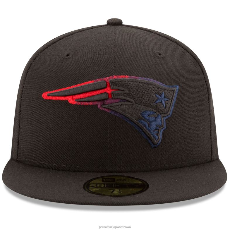 Patriots Jersey mężczyźni New Era czarny kolor dim 59fifty dopasowana czapka Akcesoria 6RBB132