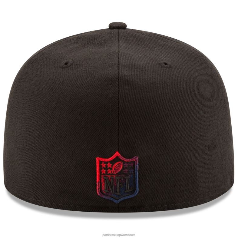 Patriots Jersey mężczyźni New Era czarny kolor dim 59fifty dopasowana czapka Akcesoria 6RBB132