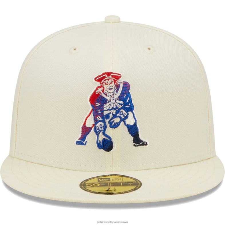 Patriots Jersey mężczyźni New Era kremowy chromowany kolor przyciemniony 59fifty dopasowana czapka Akcesoria 6RBB126
