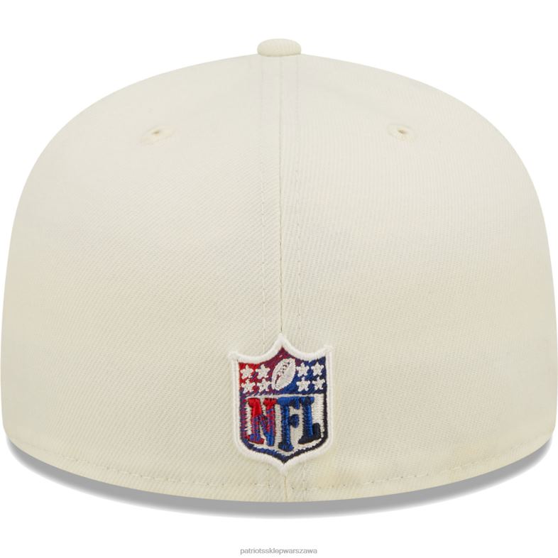 Patriots Jersey mężczyźni New Era kremowy chromowany kolor przyciemniony 59fifty dopasowana czapka Akcesoria 6RBB126