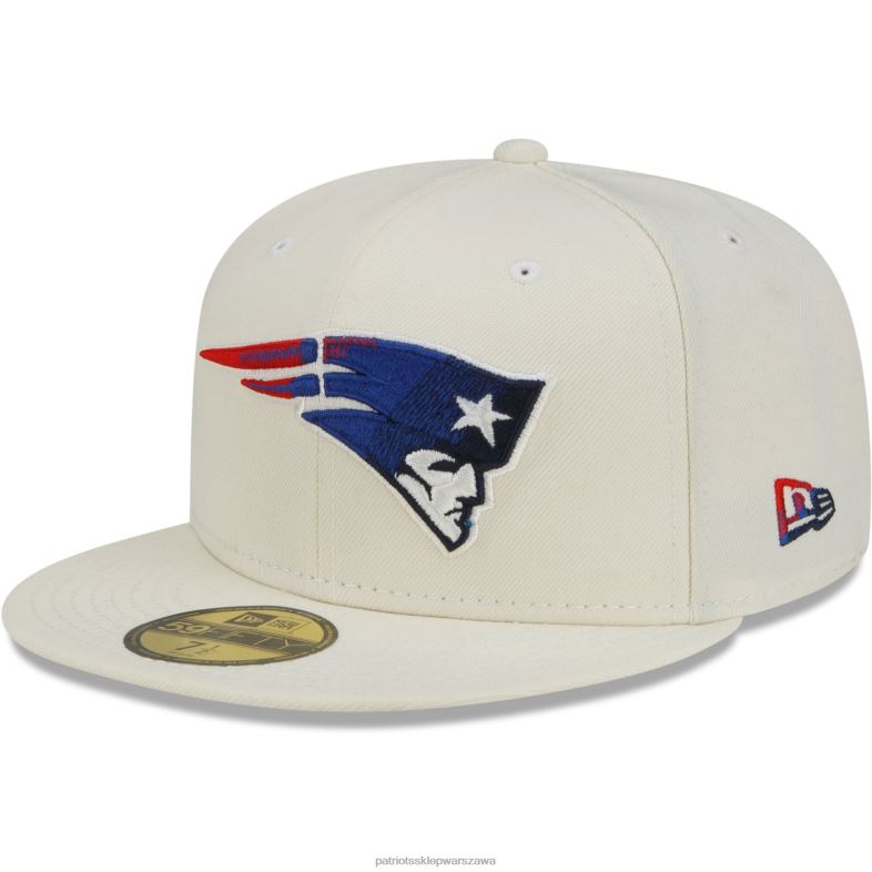 Patriots Jersey mężczyźni New Era kremowy chromowany kolor przyciemniony 59fifty dopasowana czapka Akcesoria 6RBB207