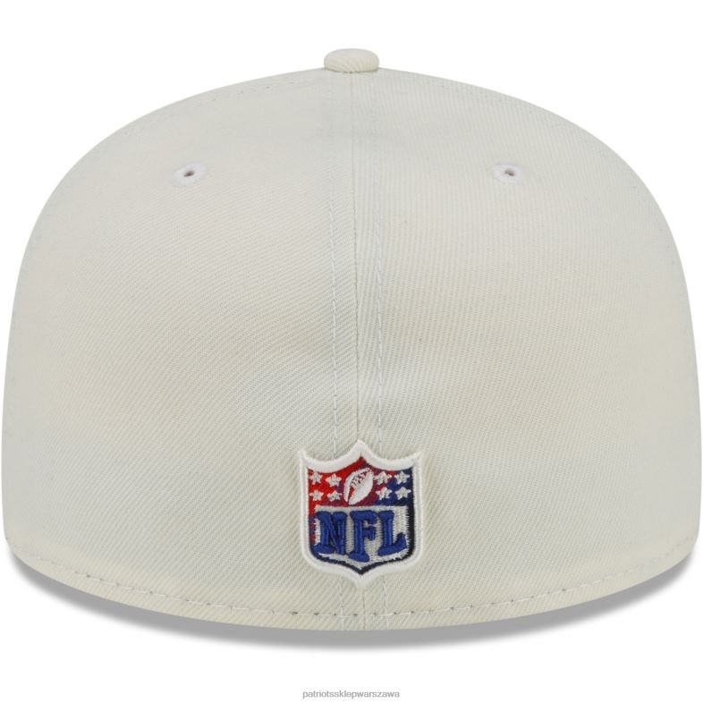 Patriots Jersey mężczyźni New Era kremowy chromowany kolor przyciemniony 59fifty dopasowana czapka Akcesoria 6RBB207