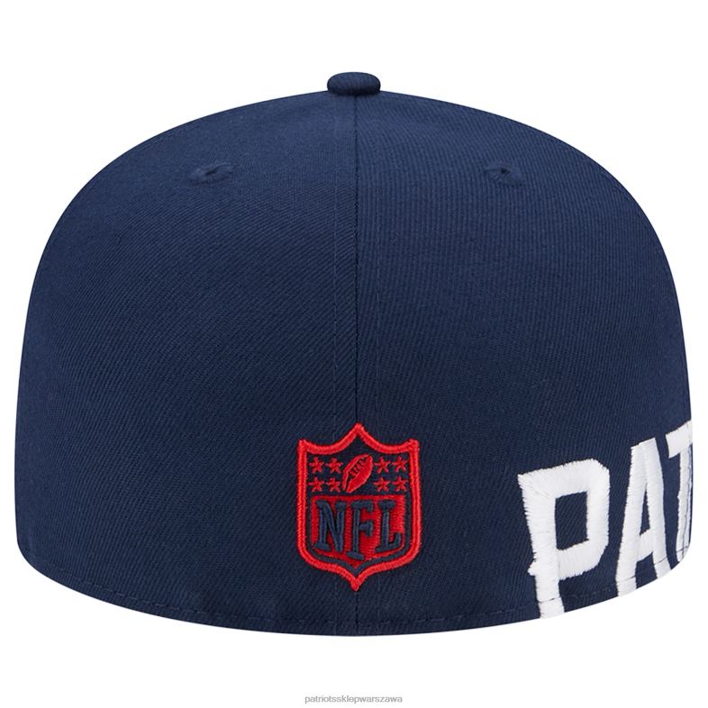 Patriots Jersey mężczyźni Nowa era Navy Arch 59Fifty dopasowana czapka Akcesoria 6RBB114