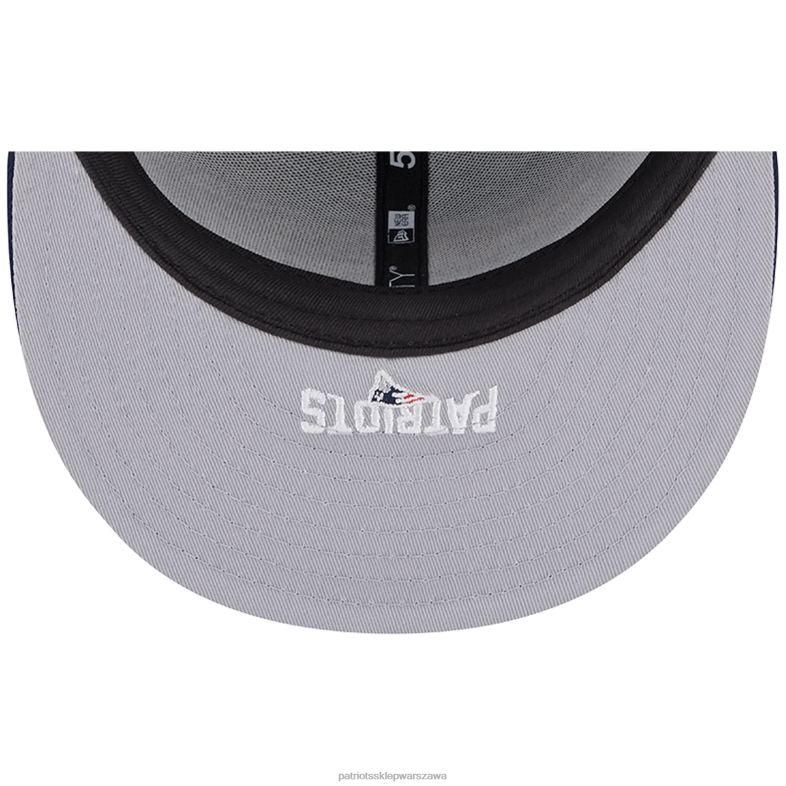 Patriots Jersey mężczyźni Nowa era Navy Arch 59Fifty dopasowana czapka Akcesoria 6RBB114