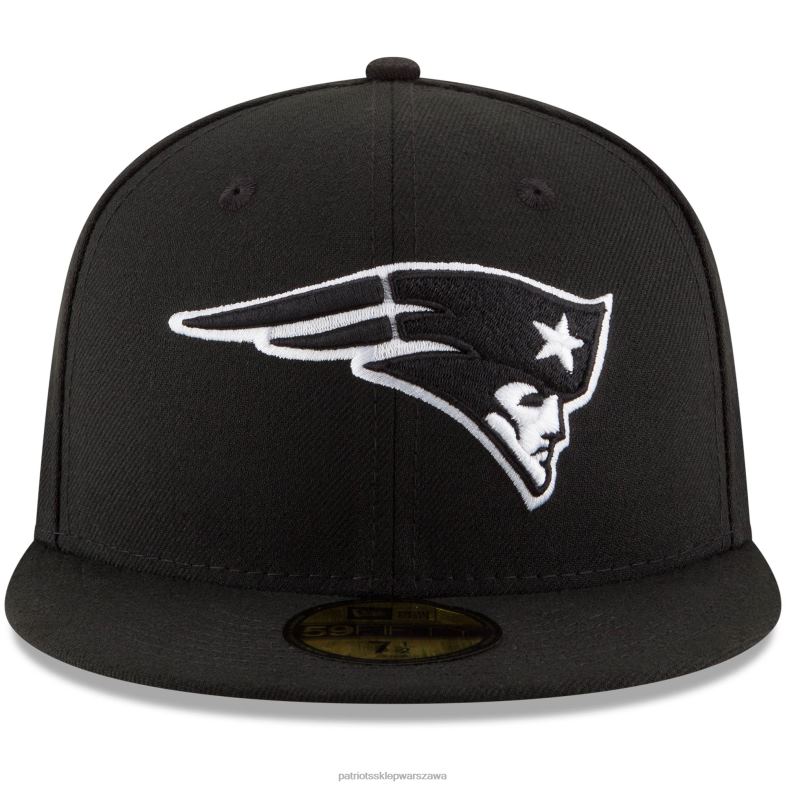 Patriots Jersey mężczyźni Nowa era czarna dopasowana czapka b-dub 59fifty Akcesoria 6RBB170