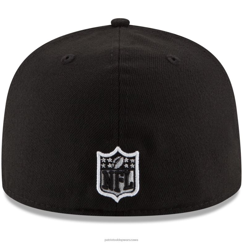 Patriots Jersey mężczyźni Nowa era czarna dopasowana czapka b-dub 59fifty Akcesoria 6RBB170