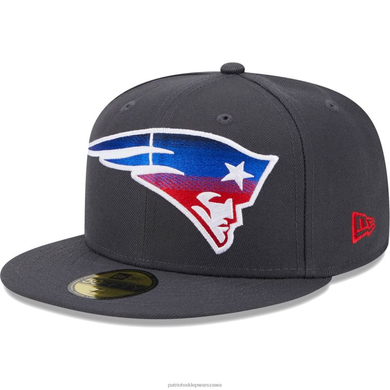Patriots Jersey mężczyźni Nowa era grafitowy kolor przyciemniony 59fifty dopasowana czapka Akcesoria 6RBB227