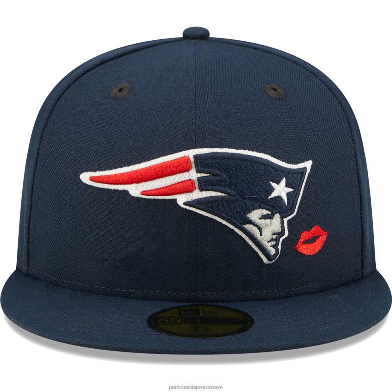 Patriots Jersey mężczyźni Nowa era granatowe usta 59fifty dopasowana czapka Akcesoria 6RBB354