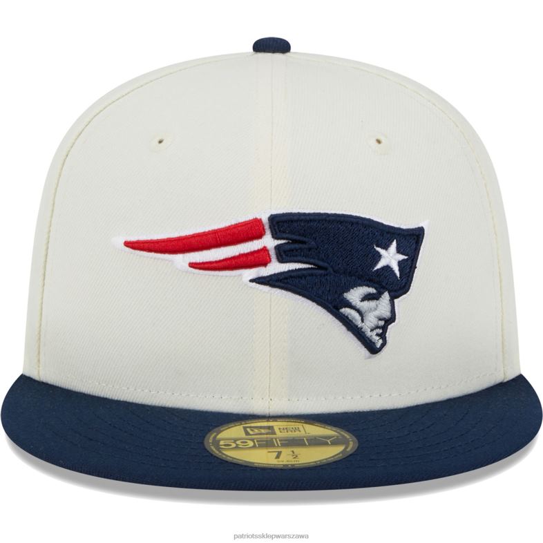 Patriots Jersey mężczyźni Nowa era kremowa czapka retro 59fifty dopasowana Akcesoria 6RBB187