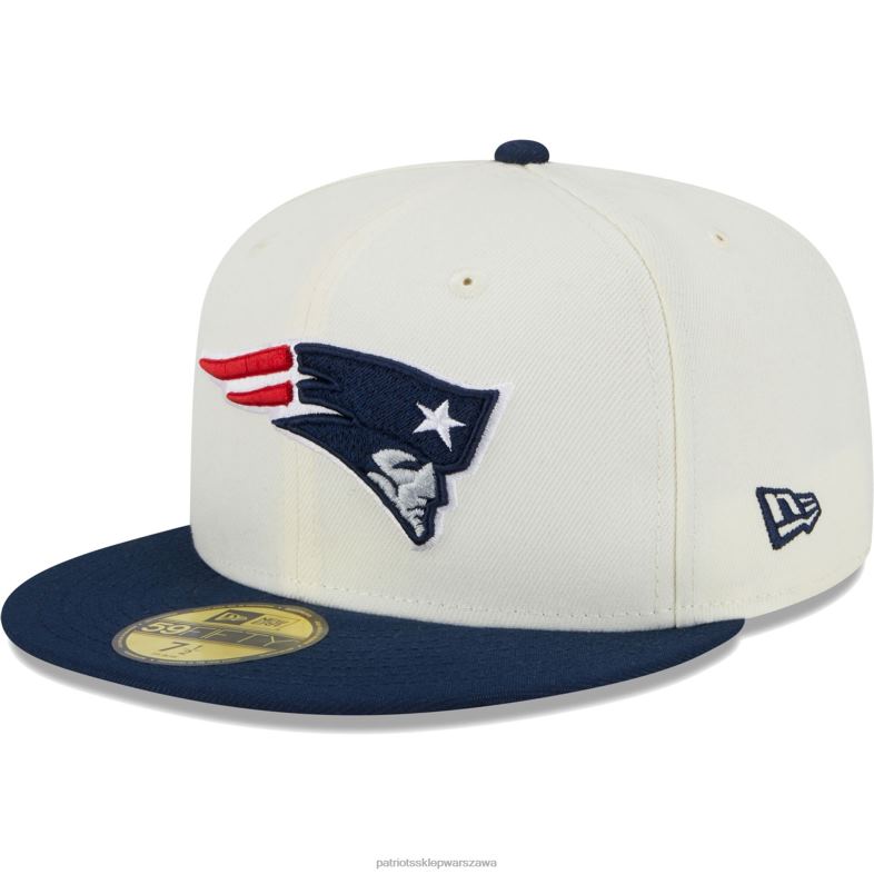 Patriots Jersey mężczyźni Nowa era kremowa czapka retro 59fifty dopasowana Akcesoria 6RBB187