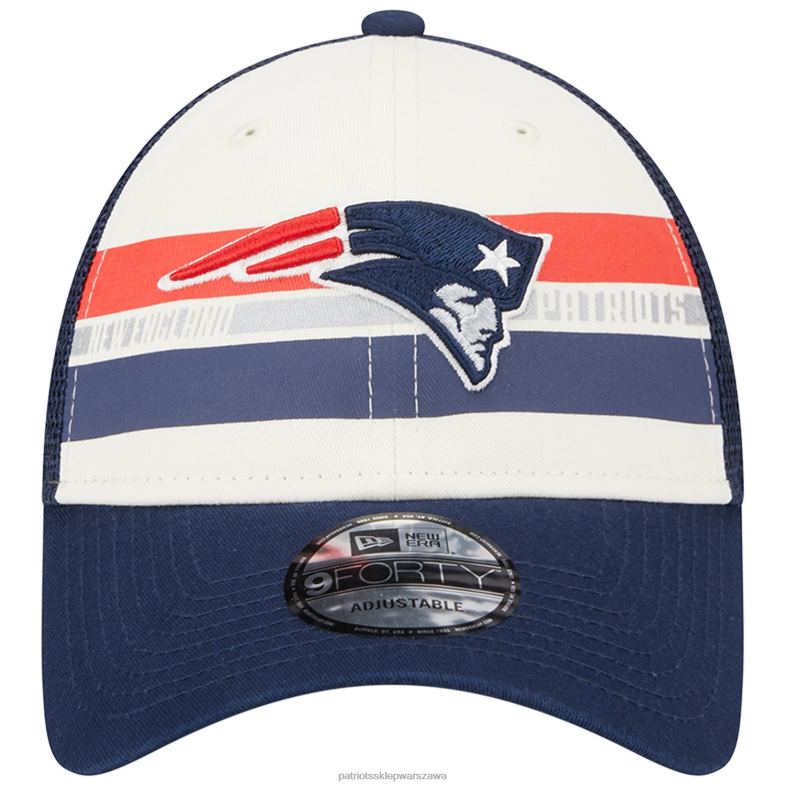 Patriots Jersey mężczyźni Nowa era kremowa/granatowa czapka z daszkiem Trucker 9forty Akcesoria 6RBB330