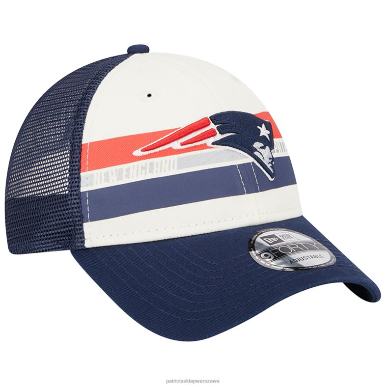 Patriots Jersey mężczyźni Nowa era kremowa/granatowa czapka z daszkiem Trucker 9forty Akcesoria 6RBB330