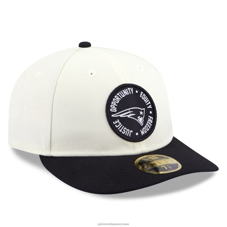 Patriots Jersey mężczyźni Nowa era kremowo-czarna 2022 Inspire Change 59fifty niskoprofilowa dopasowana czapka Akcesoria 6RBB298