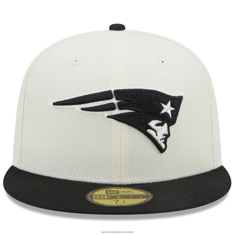 Patriots Jersey mężczyźni Nowa era kremowo-czarny chromowany kapelusz z kolekcji 59fifty Akcesoria 6RBB159