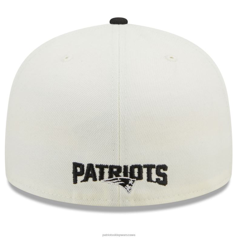 Patriots Jersey mężczyźni Nowa era kremowo-czarny chromowany kapelusz z kolekcji 59fifty Akcesoria 6RBB159