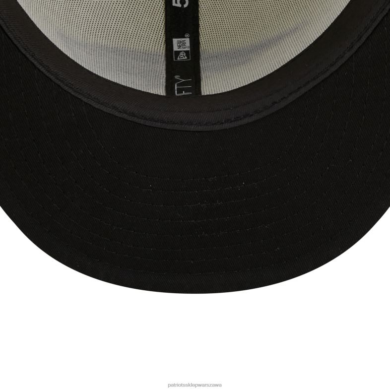 Patriots Jersey mężczyźni Nowa era kremowo-czarny chromowany kapelusz z kolekcji 59fifty Akcesoria 6RBB159