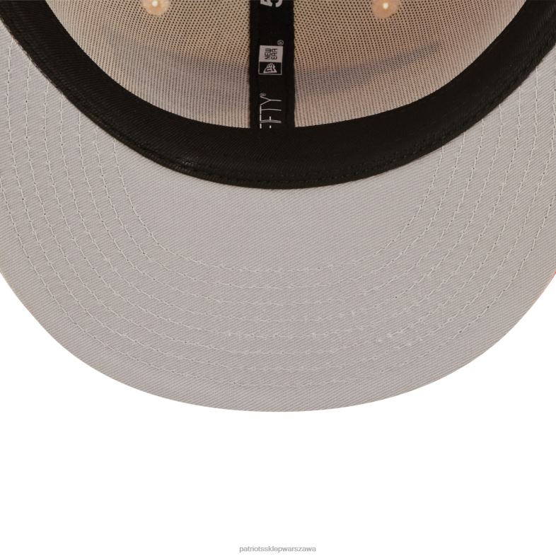 Patriots Jersey mężczyźni Nowa era kremowo-czerwona tonalna super bowl xxxvi z naszywką boczną 59fifty dopasowana czapka Akcesoria 6RBB410