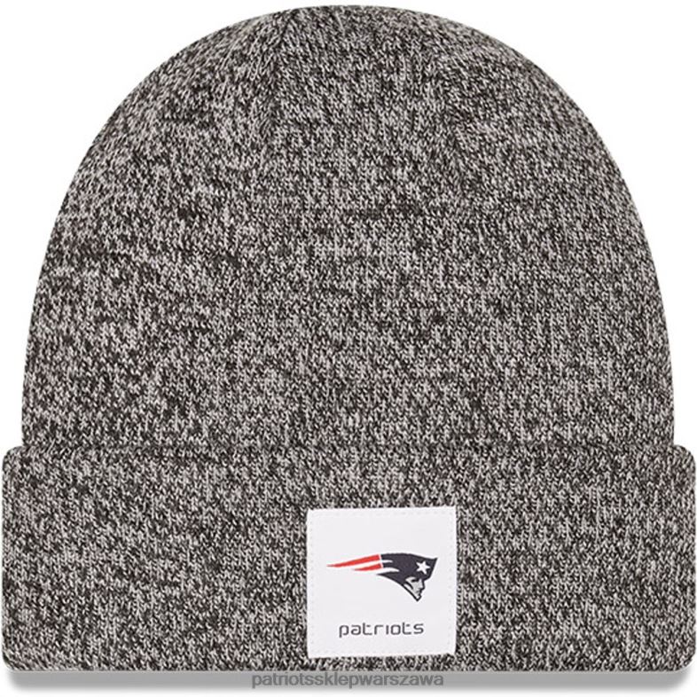 Patriots Jersey mężczyźni Nowa era, melanżowa, czarna dzianinowa czapka hamilton z mankietami Akcesoria 6RBB460