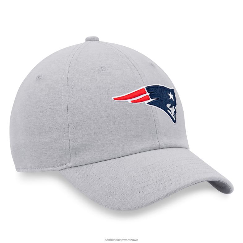 Patriots Jersey mężczyźni Regulowana czapka z logo Fanatics w kolorze szarego melanżu Akcesoria 6RBB183