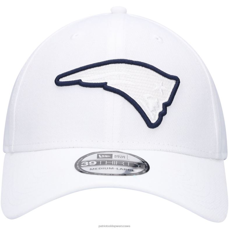 Patriots Jersey mężczyźni biała czapka New Era Team White Out 39thirty Flex Akcesoria 6RBB155