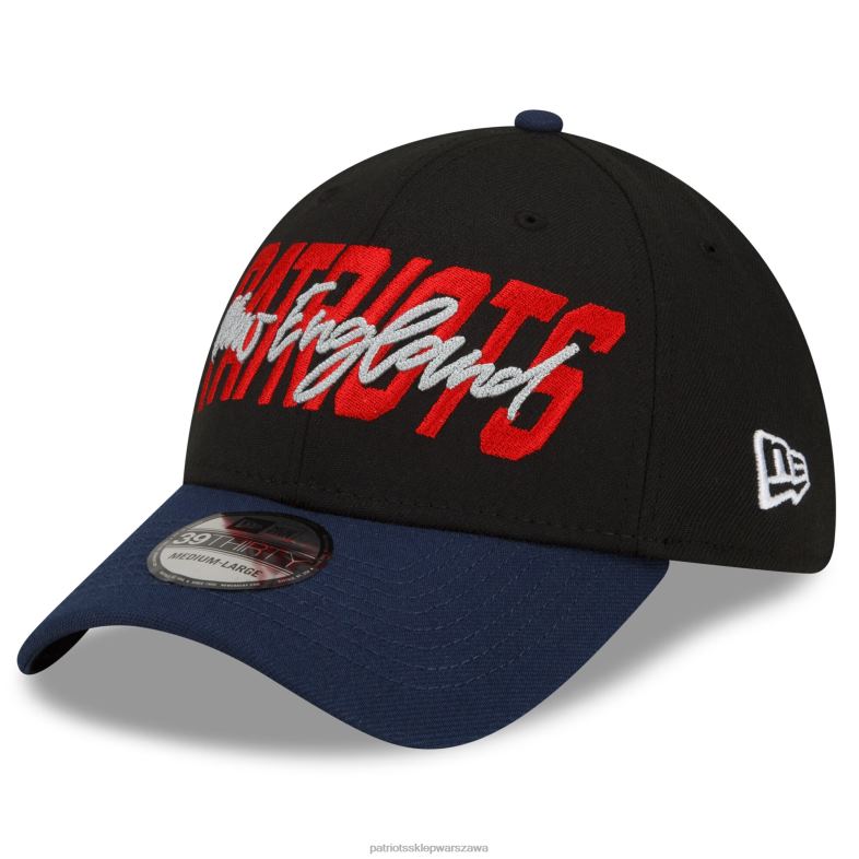 Patriots Jersey mężczyźni czapka New Era czarno-granatowa 2022 nfl draft 39thirty flex Akcesoria 6RBB373