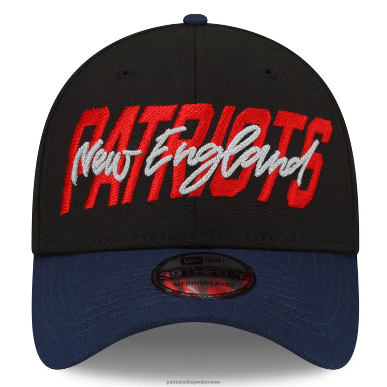 Patriots Jersey mężczyźni czapka New Era czarno-granatowa 2022 nfl draft 39thirty flex Akcesoria 6RBB373