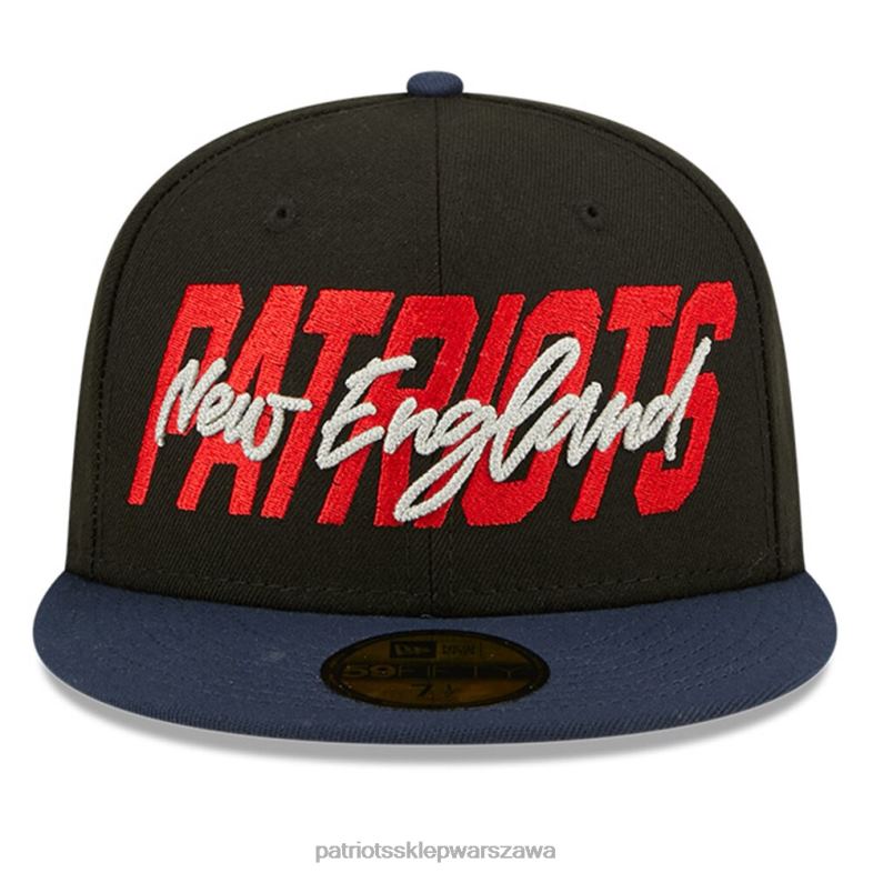 Patriots Jersey mężczyźni czapka new era czarno/granatowa 2022 nfl draft on stage 59fifty Akcesoria 6RBB318