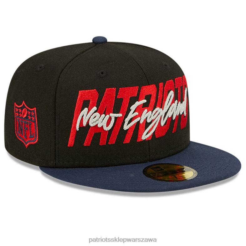 Patriots Jersey mężczyźni czapka new era czarno/granatowa 2022 nfl draft on stage 59fifty Akcesoria 6RBB318
