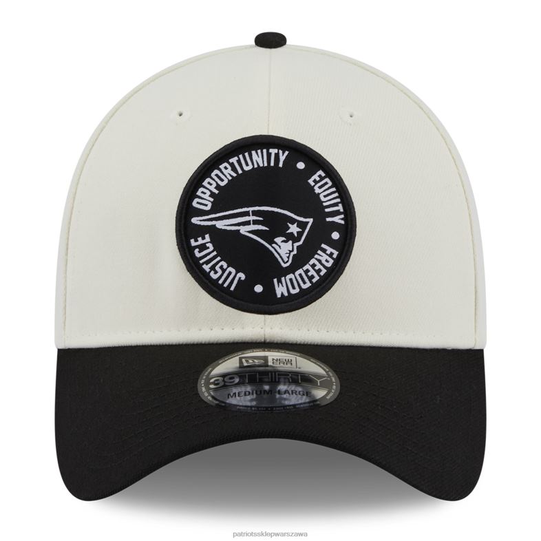 Patriots Jersey mężczyźni czapka new era kremowo-czarna 2022 Inspire Change 39thirty flex Akcesoria 6RBB303