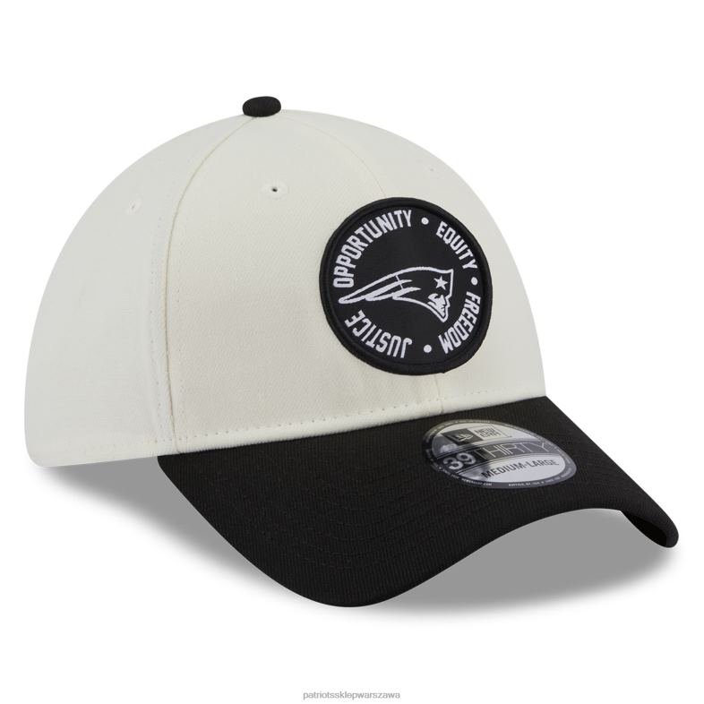 Patriots Jersey mężczyźni czapka new era kremowo-czarna 2022 Inspire Change 39thirty flex Akcesoria 6RBB303